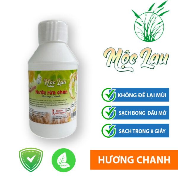 Nước rửa chén Mộc Lau hương chanh chai mẫu 100ml